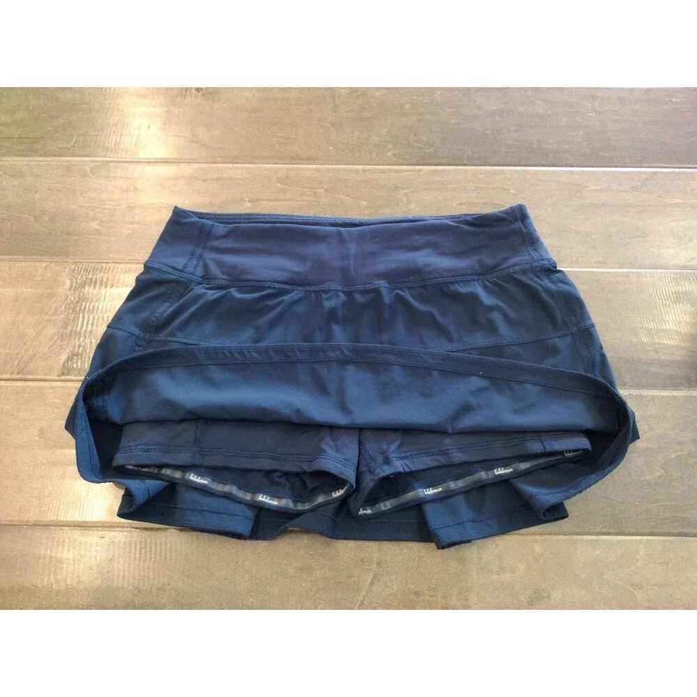 LULULEMON Women's EEUC navy blue Pace Rival tennis Skirt Skort - size 6 rare